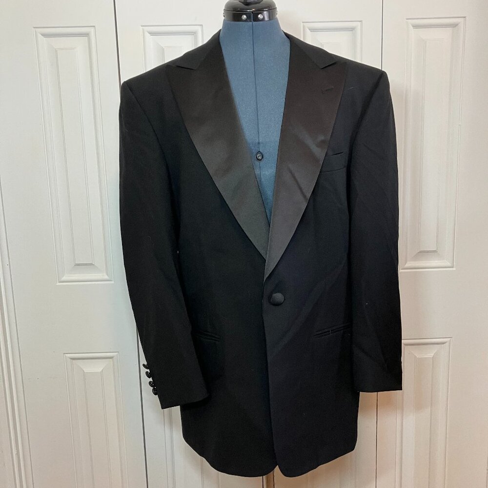 Vintage Perry Ellis Virgin Wool Tuxedo Jacket Size 40R